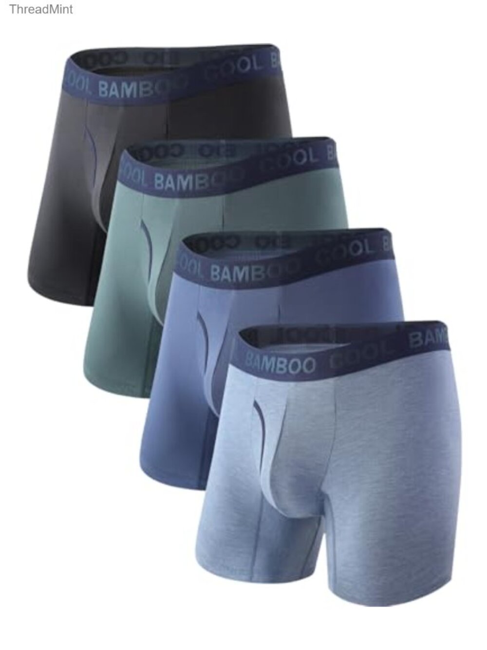 Men's Underwear Boxer Briefs 4-Pack Viscose Bamboo Stretch Moisture-Wicking